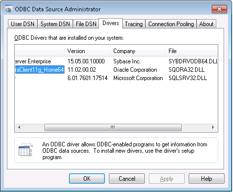 microsoft odbc driver for oracle